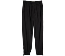logo-patch tapered-leg trousers