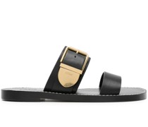buckle-strap leather sandals
