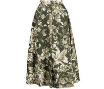 Midirock mit Blumen-Print