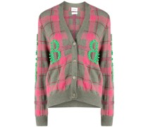 Intarsien-Cardigan mit Logo