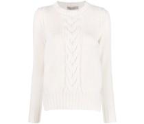 cable knit panelled jumper
