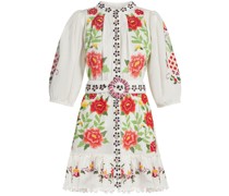 embroidered-design poplin dress