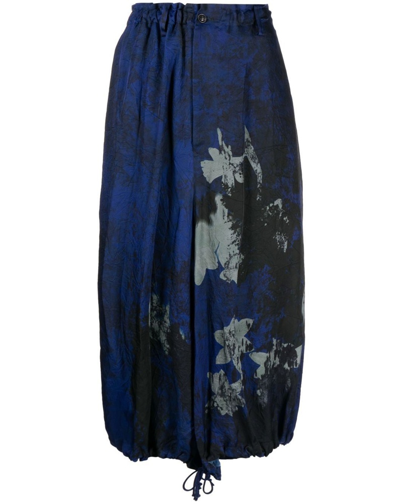 Yohji Yamamoto Damen Cropped-Hose im Distressed-Look