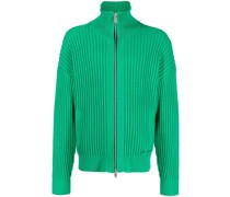 Gerippte Jacke mit Logo-Stickerei