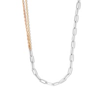 18kt Collier Solitaire Boucle Weiß-, Rot- und Gelbgoldhalskette