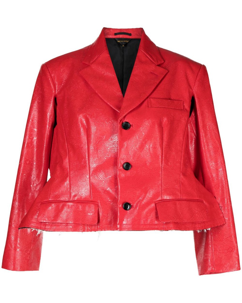 Comme des Garçons Damen Cropped-Jacke aus Faux-Leder