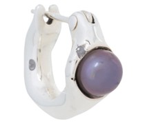 E.M. Silberkreole mit schwarzer Perle