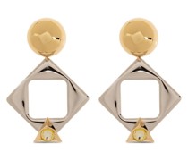 geometric pendant clip-on earrings