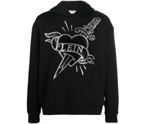 Hoodie mit Tattoo-Print