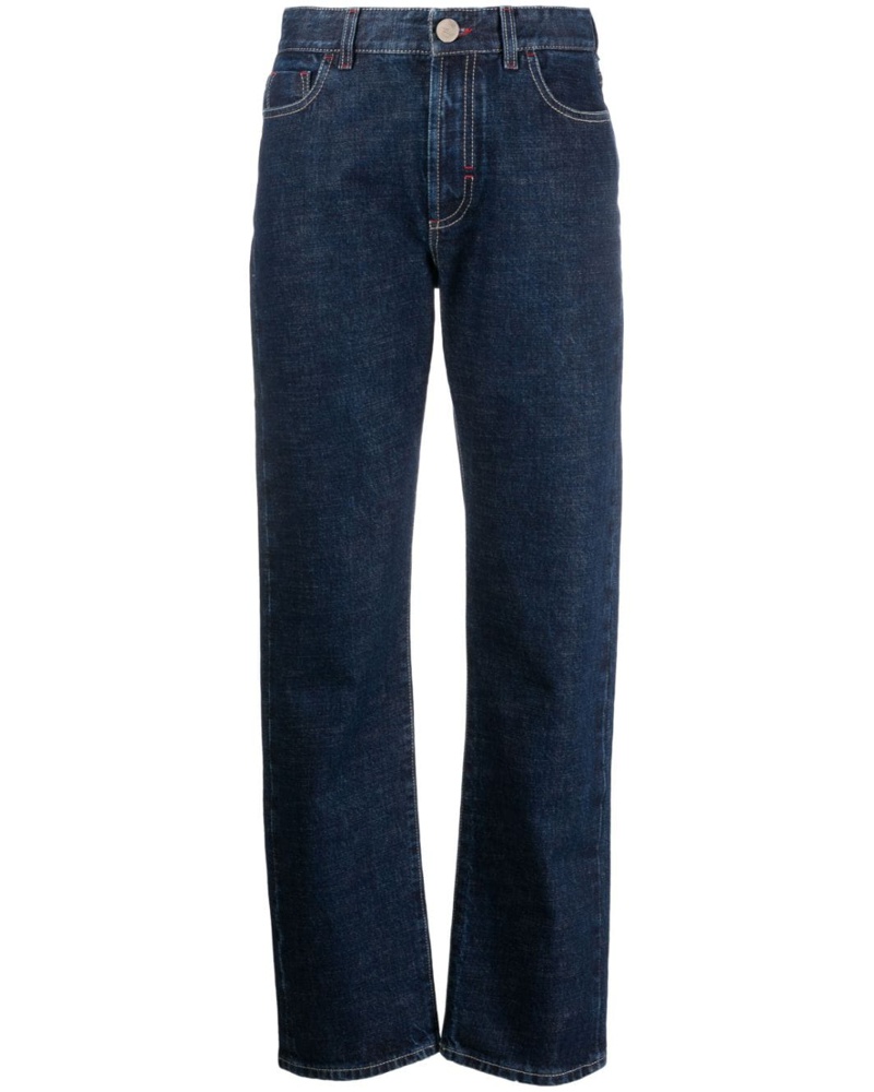 MOORER Damen logo-patch straight-leg jeans