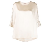Drapierte Satinbluse