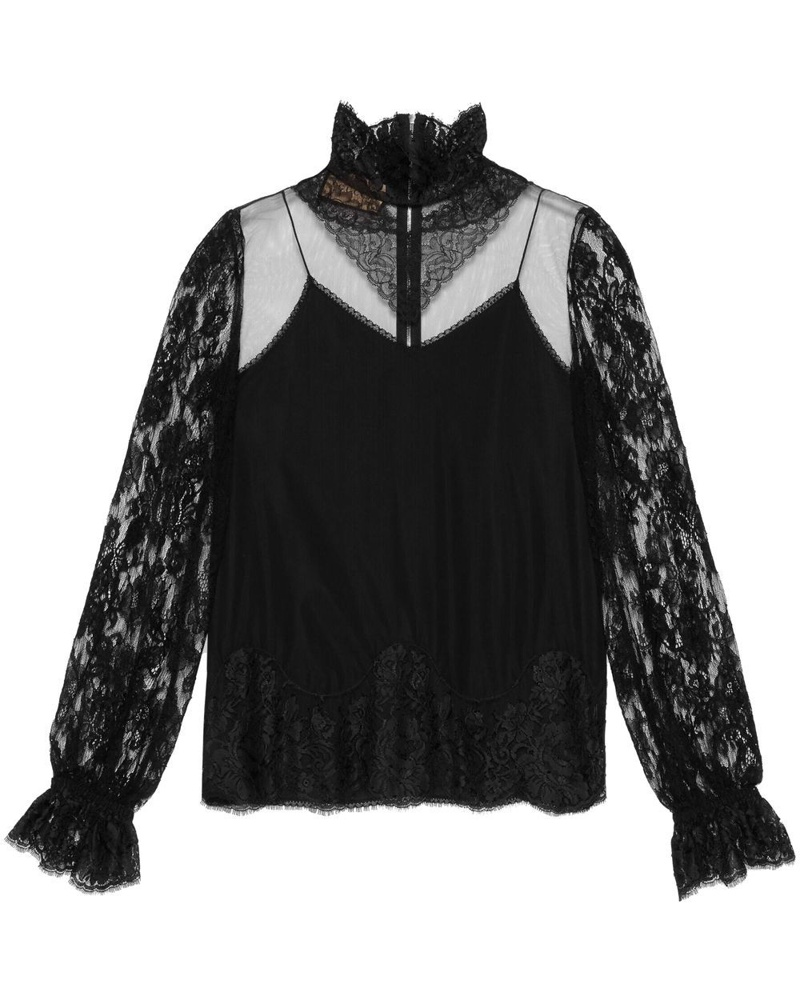 Gucci Damen Oberteil aus floraler Spitze