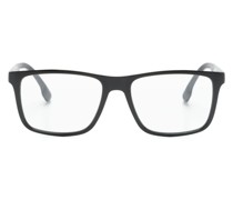 Eckige Brille mit Clip-on-Gläsern