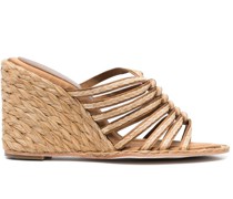 Wedge-Sandalen aus Bast 100mm