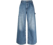 Tief sitzende Wide-Leg-Jeans