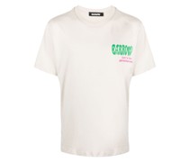 T-Shirt mit perlenverziertem Smiley-Print