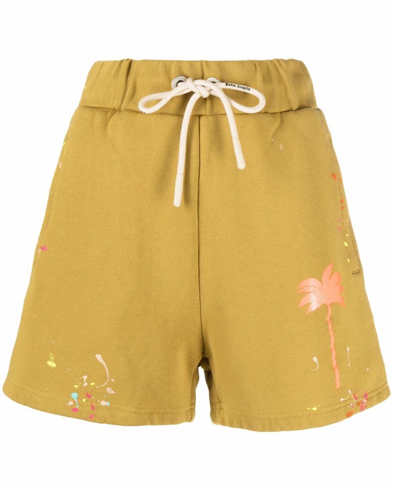 Palm Angels Damen Shorts mit Farbklecks-Print