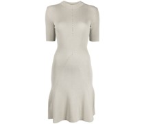 ribbed-knit flared dress