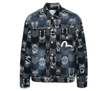 Jeansjacke aus Logo-Jacquard