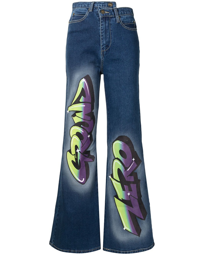 Ground Zero Damen Schlagjeans mit Graffiti-Logo