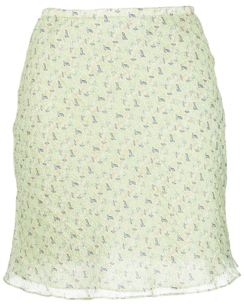 MANURÍ Damen Seidenrock mit grafischem Print