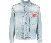 Jeansjacke in Distressed-Optik