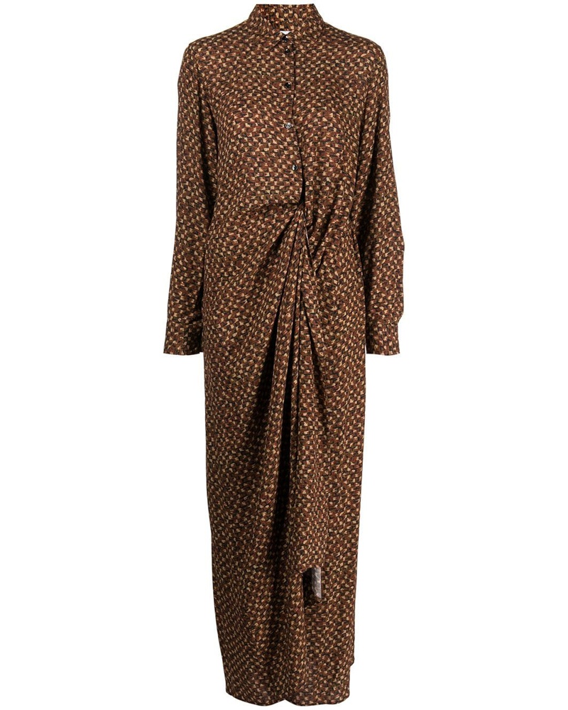 Rosetta Getty Damen Hemdkleid mit grafischem Print