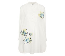 Palm Burst-embroidered cover-up shirt
