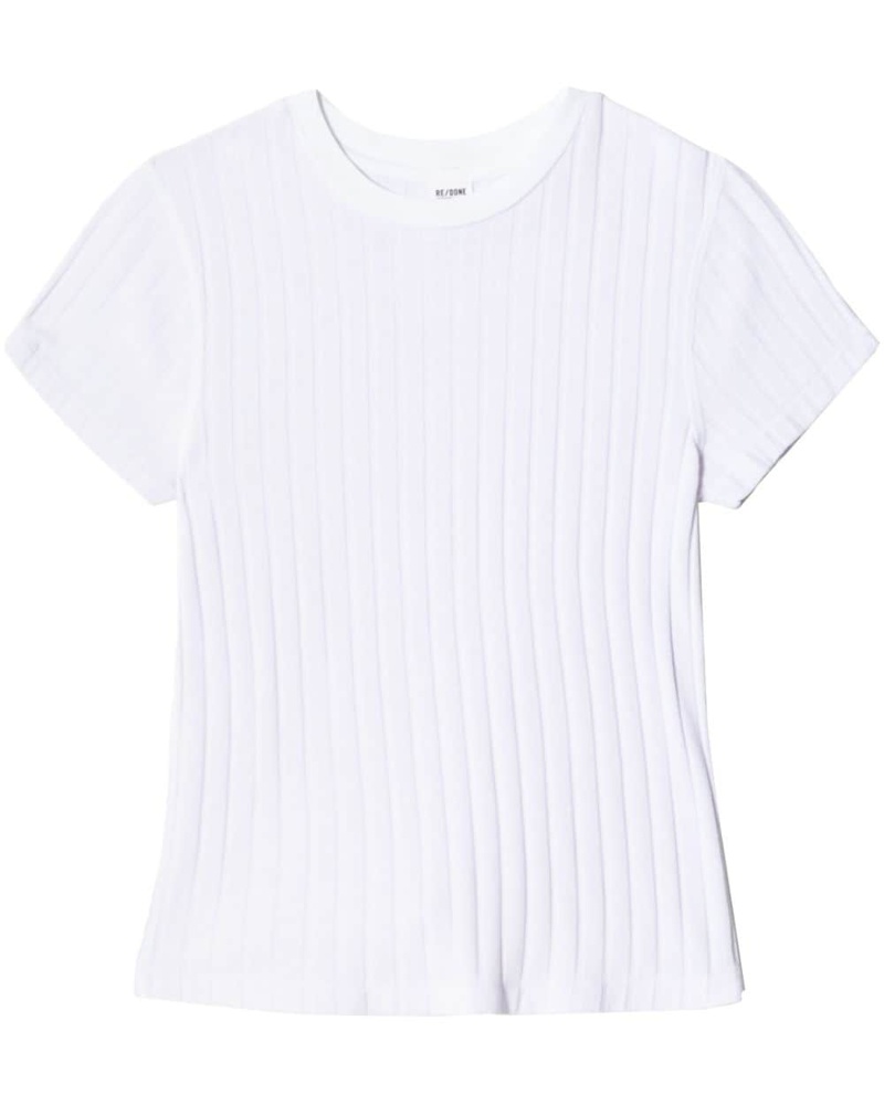 RE/DONE Damen T-Shirt aus geripptem Strick