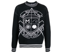 Intarsien-Pullover mit Logo