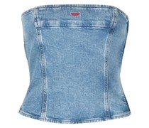 Schulterfreies DE-VILLE Cropped-Top im Jeans-Look
