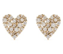 14kt Cocktail Heart Gelbgoldohrring mit Diamanten