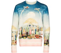 Sweatshirt mit Café-Print