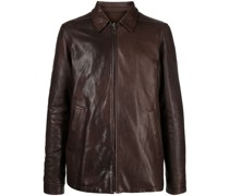 Bred Lederjacke mit Reißverschluss