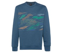 Sweatshirt mit Landschaftsstickerei