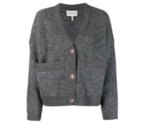 Gerippter Cardigan mit V-Ausschnitt