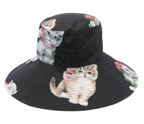 cat-print bucket hat