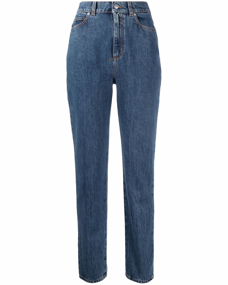 Alexander McQueen Damen Taillenhohe Slim-Fit-Jeans