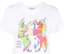 T-Shirt mit Cavalli-Print