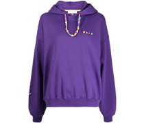 beaded-necklace organic-cotton hoodie