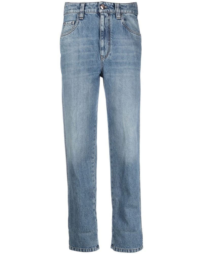 Brunello Cucinelli Damen Gerade High-Rise-Jeans
