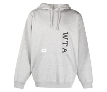 Melierter Hoodie mit Logo-Print
