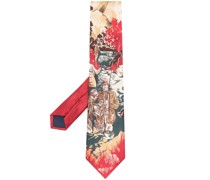 Krawatte aus Seide mit Fischer-Print