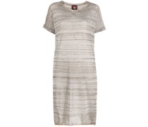 Gestreiftes Midikleid mit V-Ausschnitt