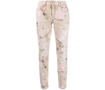 Skinny-Jeans mit Blumen-Print