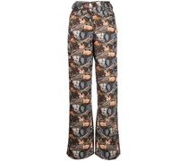 Gerade Hose mit grafischem Print