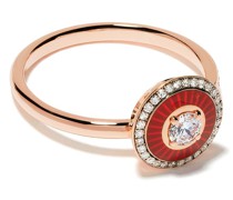 18kt Rotgoldring mit Diamanten