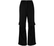 P.A.R.O.S.H. wool flared cargo trousers