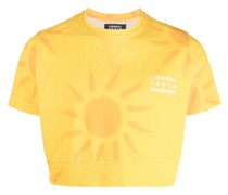 Cropped-Oberteil mit Sonnen-Print
