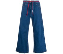 Halbhohe Wide-Leg-Jeans
